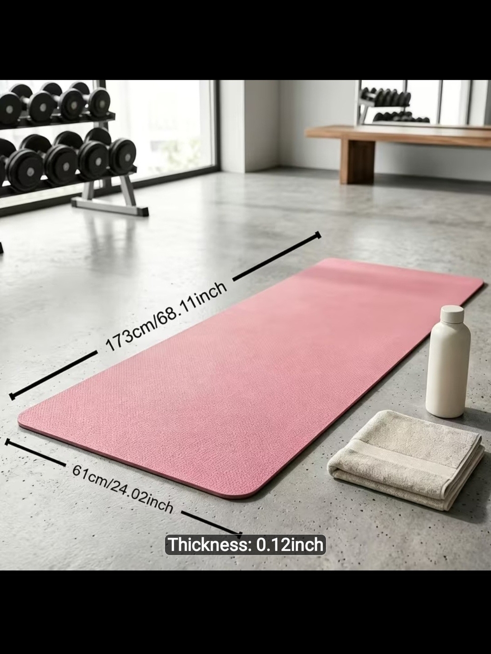 Pink Yoga Mat Exercise Mat for Home Storage & Organization